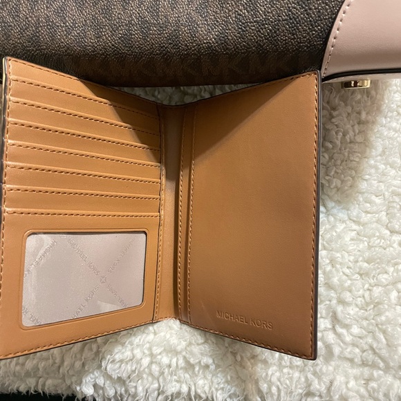 Michael Kors Brown and Pink Tote with Structured Shape and Textured Material - Picture 6 of 6